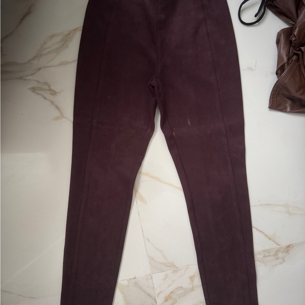 Ivanka Trump Rich Brown Suede Leggings